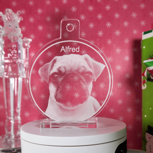 Personalized Pet Photograph Christmas Holiday Acrylic Ornament