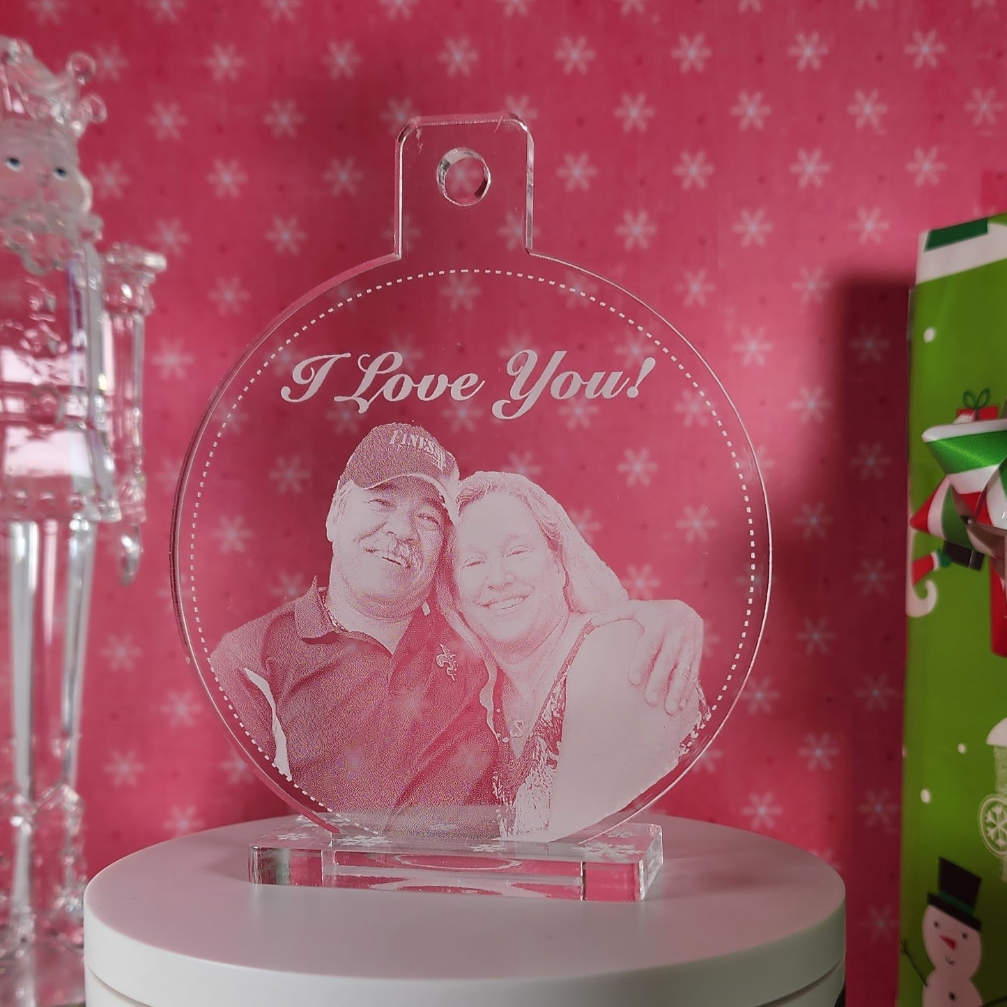 Personalized Photograph Christmas Holiday Acrylic Ornament