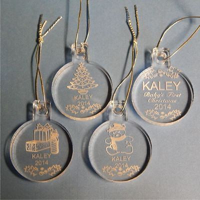 Miniature Baby's First Christmas Ornaments Personalized Name Set