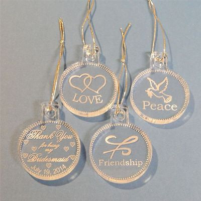 Miniature Bridesmaid Acrylic Thank you Friendship Ornaments  Set 4