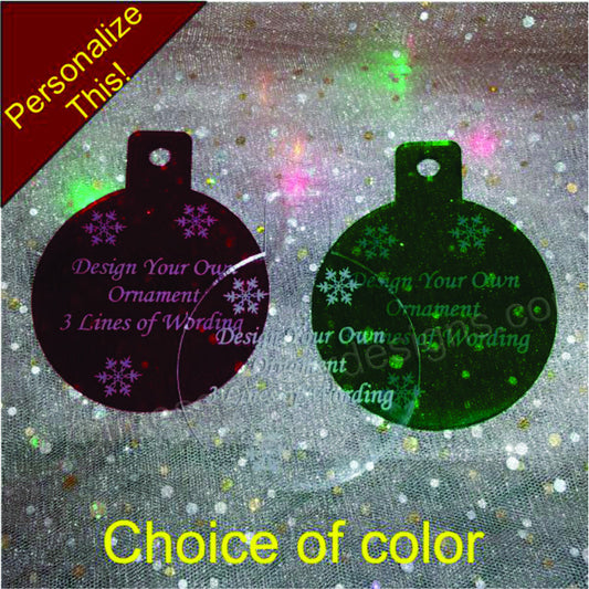 Personalized Design Your Own Words Christmas Ornament round Custom Laser Engrave