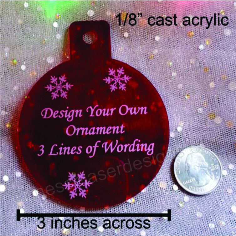 Personalized Design Your Own Words Christmas Ornament round Custom Laser Engrave